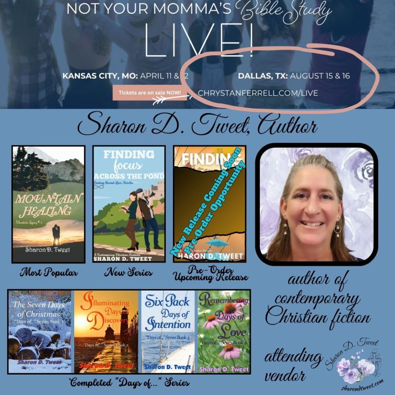 Sharon D. Tweet will be a vendor at Chrystan Ferrell's Not Your Momma's Bible Study LIVE in Mansfield, Texas.